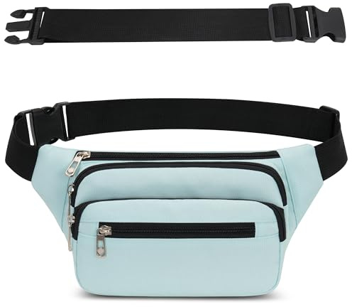 Sac Banane Taille Homme Femme Ville Sacs Banane Unisexe avec Ceinture allongée de 60 cm et Poches à 4 Fermetures à glissière Ceinture réglable pour la randonnée d'entraînement en Plein air