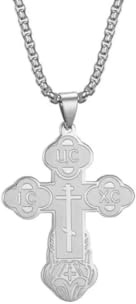 Caiduoduo Christliche Kreuz Kette Halskette für Frauen Männer Östliche Orthodoxe Serbische Halsketten Stahl Farbe Schmuck Geschenk