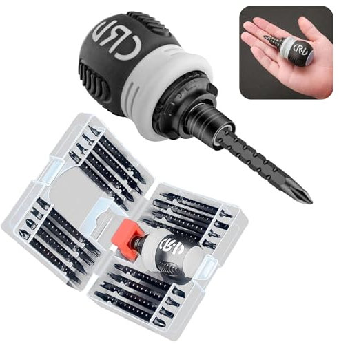 BAKESHU Jeu de tournevis à cliquet 34 en 1, petit tournevis avec aimant