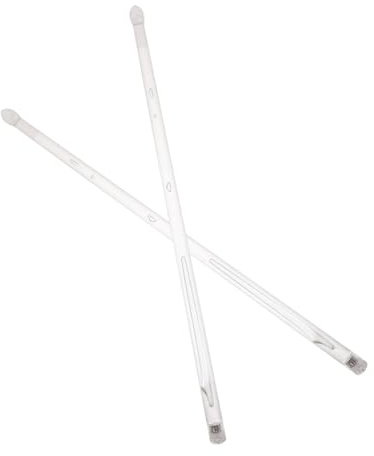 Bunte LED Drumsticks aus Polymer, 1 Paar für Schlagzeugspiele | Weiß, 8 Stück Lr44 Knopfzelle Enthalten, Stark und Spielresistent für Lange Sessions