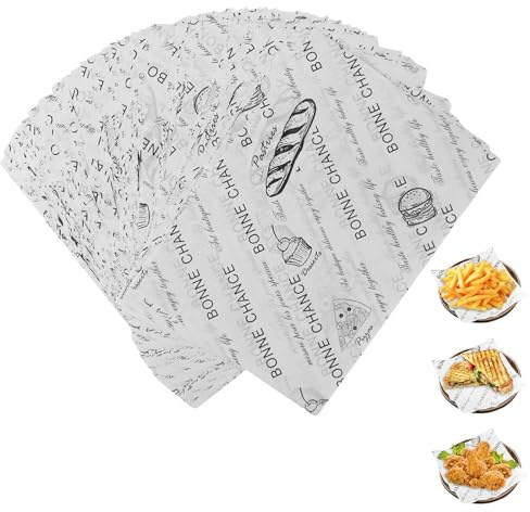 VIDETOL 500 Blatt Butterbrotpapier, 36×26 cm Butterpapier, Antihaft Backpapier, Papierblätter Brotpapier, Wachspapier für Lebensmittel, Butter, Käse, Sandwich, Pommes