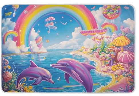 Wasserdichte Pads Regenbogen Delfine Pink Heavy Absorbency Bettnässen Inkontinenzunterlagen, Matratzenauflagen für Inkontinenz 86,4 x 132,1 cm