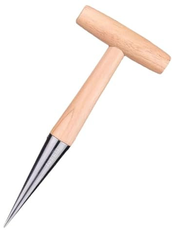 TPZORJX 1pcs Blumenzwiebel pflanzholz werkzeuge zwiebelpflanzer mit Kalibrierung samenpflanz-Set Dibber & Gabel Aussaat-Samenspender für die Gartenbepflanzung, 27,5 cm