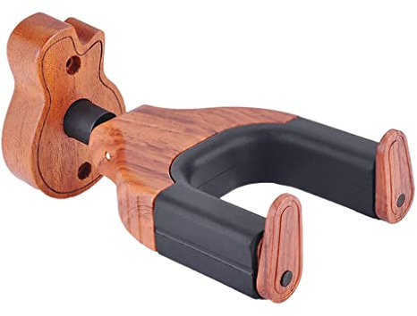 DUddTTW Atril Musica Wandmontierter Gitarrenständer, Vintage-Holz, Universal-Basshaken mit automatischer Verriegelung, verstellbare Notenständer für den Notenhalter zu Hause Tragbar
