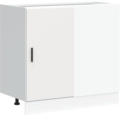QJBSAVVA Credenza Cucina Armadietto da Esterno Mobiletto Bagno Salvaspazio Mobile Ingresso - Mobile Base Lavello Bianco in Legno Multistrato per Soggiorno Bagno Cucina Camera Da Letto