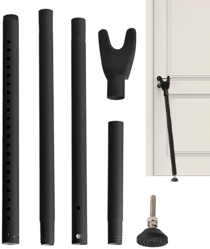 Barre de sécurité réglable, Barre Securite Fenetre Bloque Poignee de Porte pour Maison, Appartement, Voyage, 105x2.5x2.5cm