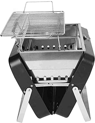 Mini barbecue portatile a carbonella, per esterni, pieghevole, da tavolo, per campeggio, giardino, cortile, cucina, picnic