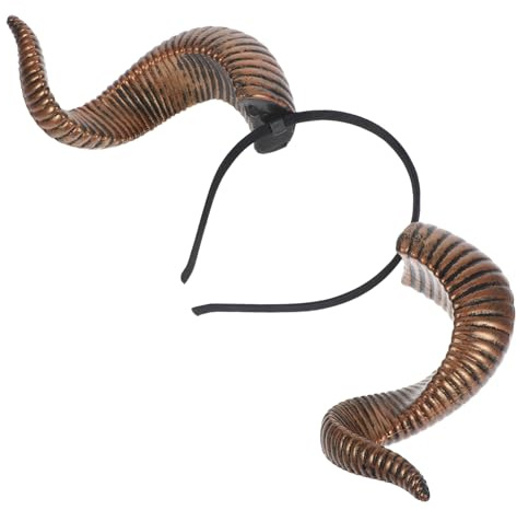 VALICLUD Animal Ears Headband with Removable Sheep Horns PU Hair Hoop for Halloween Cosplay and Themed Parties Comfortable Fit Lightweight Design for Adults