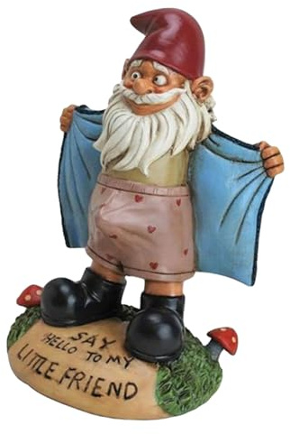 Nain de jardin drôle - Statue d'humour en plein air - Hooligan Fancy Decorative Resin Figurine pour pelouse, pelouse, terrasse, balcon, trottoir | Sculpture résistante, colorée, mini insolite