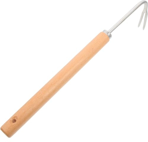 HANABASS Sarchiatore Manuale Attrezzo per Sarchiare Dispositivo di Rimozione Manico in Legno Naturale e Lama in Inossidabile Temprato per Aree Verdi Prati e Parchi