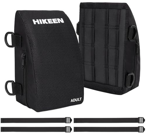 Hikeen Catcher Knieschoner für Baseball & Softball: Verstellbare Kniebandage Catcher Ausrüstung mit Stoßdämpfung für Jugend und Erwachsene, Knee Support mit schlagfester mit 2 Riemen, 4 D-Ringen