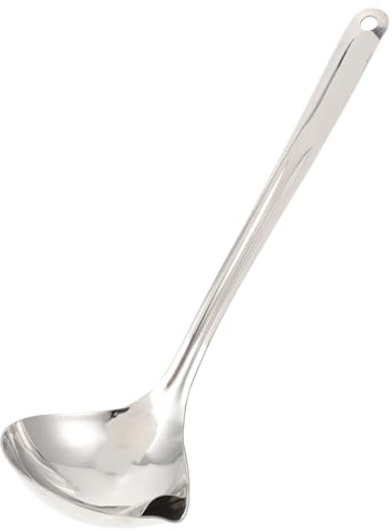 VALICLUD Mestolo Cucina in Acciaio Inox con Colino Mestolo da Zuppa Multifunzionale Manico Ergonomico Resistente alla Ruggine Facile da Pulire Bordi Lisci
