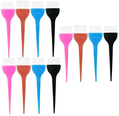 DECORNIJIA 12 pezzi Spazzole per Tintura Capelli Pennelli Professionali Resistenti e Riutilizzabili Manico Ergonomico per Applicazione Uniforme Multiuso per Centri Estetici e Uso Domestico