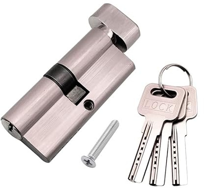 Euro Cylinder Door Lock 70mm, Thumb Turn Barrel Lock with 3 Keys for Wooden, UPVC and Composite Doors, High Security Anti-Snap Lock