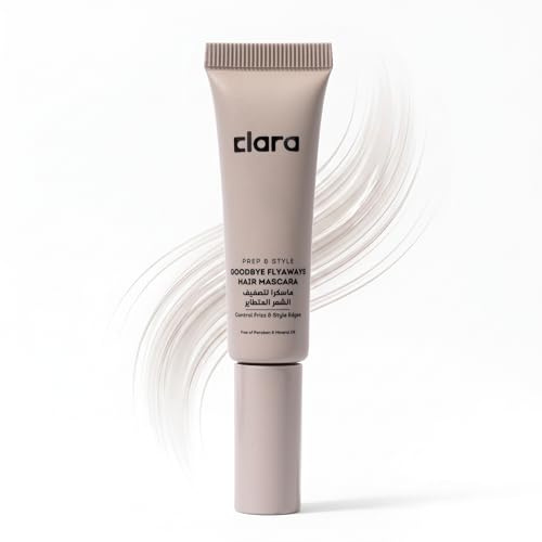 CLARA Fly Control Mascara – Brown Hair Mascara for Flyaway Hair, Tames Frizz, Adds Shine, Lightweight Hold, Non-Sticky Formula, Smooths Frizz, Hair Tamer, Travel-Friendly, 6ml