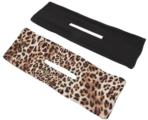 DECHOUS 2 Diademas para Moños de Alambre de Hierro 2 Piezas Negro y Estampado de Leopardo Accesorio Fácil para Peinados Diademas Estampadas y Rizador de Pelo Adecuado para Crear