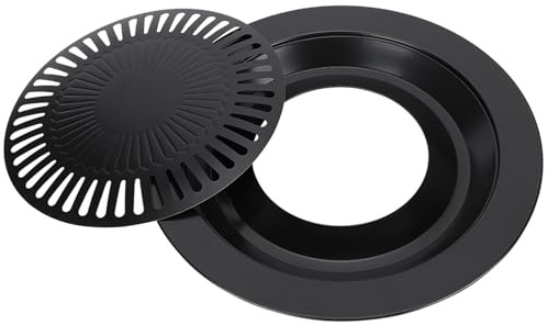 Aoresac Rökfri Rund Nonstick Bakplåt BBQ-stekplåt Köksredskap Grillplåt, Gjord Av Högkvalitativt Precisionsjärn, Robust, Slitstark och Högtemperatursäker.Lämplig för Elspis, Gasspis
