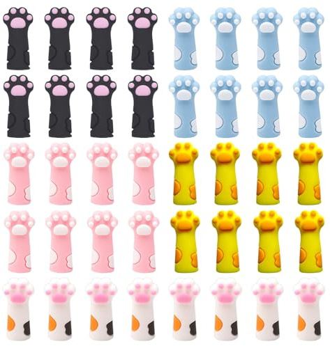 40 Stück Maschenstopper,Niedliches Stricknadel Stopper-Set Mit Katzenpfotenmotiv, Maschenstopper Für Stricknadeln – Angenehm Anzufassen, Für Häkel-, Strick- Und DIY-Projekte (Mehrfarbig)