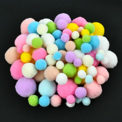 260 Stücke Filzkugeln Bunt Mini Pompons zum Basteln für Ostern 0.5-2.5cm Bunte Pompons Klein Oster Bastelset Pastell Puschel für DIY Osterdeko, Geschenke