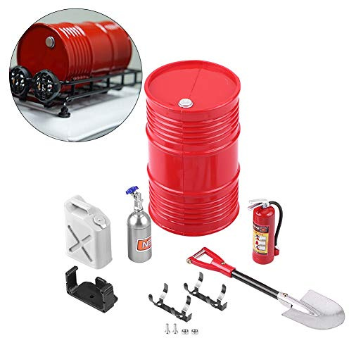 Xiuganpo Outil de Simulation de Haute qualité, Mini Ensemble de Décoration pour Voiture RC, Pelle, Réservoir de Carburant, Extincteur, Léger et Portable, fabriqué en Matériau ABS, adapté