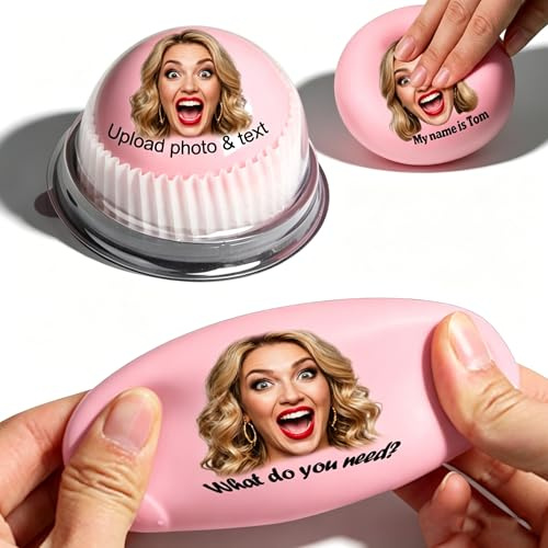 Personalisierter Kuchen Squishys Stressball, Stressbälle, Squishies Relief Toys mit individuellem Text & Bild, ergonomischer Squishy für Erwachsene, 1 Stück