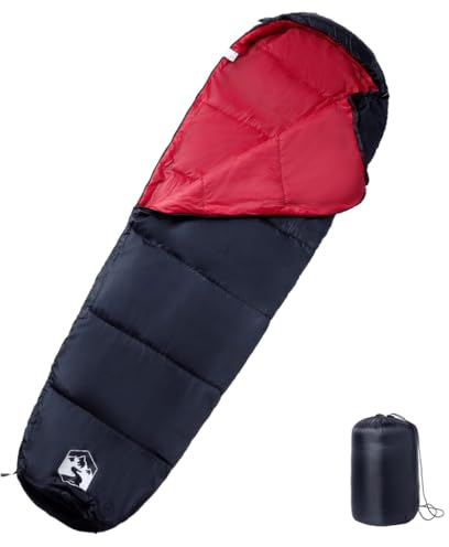 Ordellia Mumie-sovsäck för vuxna, 190T polyester, 193 x 64 cm, 1 200 g, med huva och dragkedja, för camping, vandring, vandring, utomhus, camping, sommar, höst
