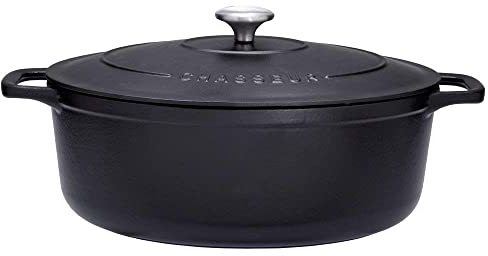Chasseur 4733 Cocotte ovale-33 cm fonte émaillée, 7.1 liters, Mat (intérieur Noir)