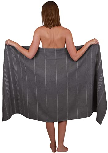 Betz Lines XXL Toalla de baño - Toalla de Playa Grande - Toalla de Sauna de algodón 100% - Toalla de Tumbona - 90x180 cm - Gris