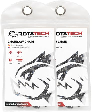 Rotatech 2 X 35cm Sägeketten 3/8 LP 1,3mm 52 TG Schwert kompatibel mit Husqvarna, Oregon, Dolar, Bosch, Einhell, Makita und mehr