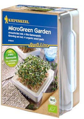 Kiepenkerl BIO MicroGreen Garden Anzuchtset 618619 | Keimsprossen & Microgreens, Mini-Gewächshaus, Anzuchtgewächshaus, für Kräutersamen, aromatisch