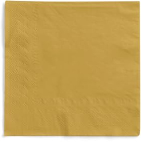 Mank Servietten aus Tissue 33 x 33 cm ¼ Falz | Kaffee Serviette | Basic | Uni | 100 Stück | praktische Einmal-Serviette für Gastronomie und Feiern | (Gold, 33 x 33 cm)