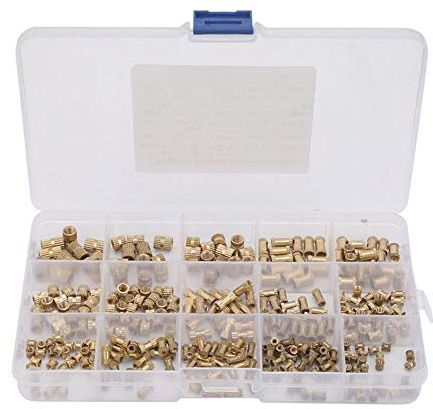 Messing Gewindeeinsatz Einbettungsmuttern Set 330pcs Kit mit transparenter Box Rändelmuttern für 3D-Druck Befestigungsteile Zubehör