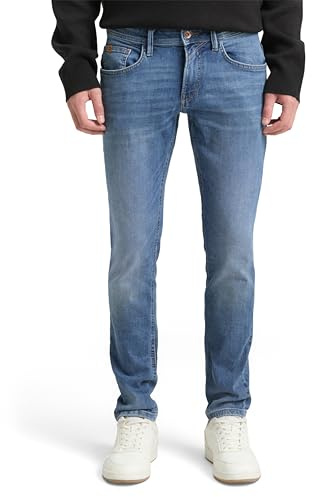 TOM TAILOR Denim Herren Skinny Culver Jeans aus Bio-Baumwolle 10118 - Used Light Stone Blue Denim 34W / 34L