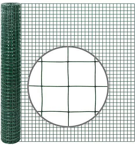 VOSS.farming 10m x 100cm Volierendraht Wühlmausgitter Drahtgeflecht Drahtgitter, 25,4x25,4x1,05mm, grün