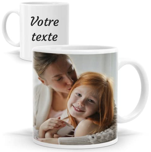 Wraplab Mug personnalisé avec Texte et Photo - Tasse personnalisable - Idée cadeau Noël, naissance, collègue, retraite, anniversaire, saint-valentin pour homme ou femme