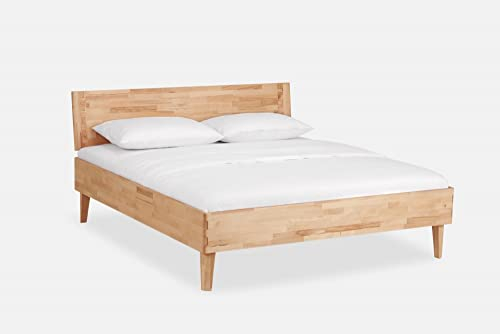 Beauty.Scouts Massivholzbett Mads mit Kopfteil Bett Kernbuche geölt verschied. Größen DICO Schlafzimmer Doppelbett Einzelbett Bettgestell Holzbett robust Größe 200 x 220 cm