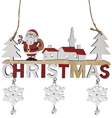 Wooden Christmas Decorations, Christmas Plaque Sign Door Hanging Sign Xmas Santa Ornaments Ceiling Window Decorations for Xmas Home Room Indoor Outdoor Decor Y3SDGP