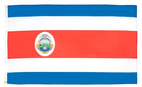 AZ FLAG Flagge Costa Rica 90x60 cm Leichtes Polyester 2 Ösen | Für innen Kostaricanische dekorative Flagge doppelte Nähte und verstärkte Kanten mit Metallösen