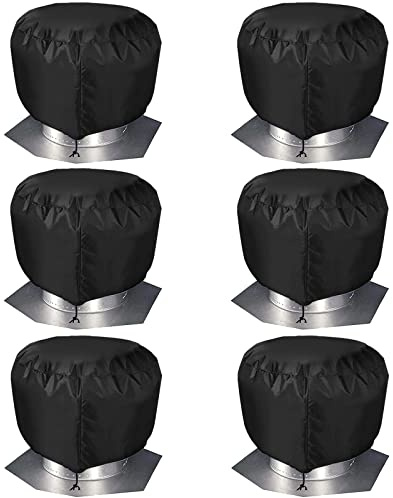 Turbine Roof Vent Cover House - Nopwer Roof Turbine Hoods Shield Canvas 20 x 20 6Pcs Black