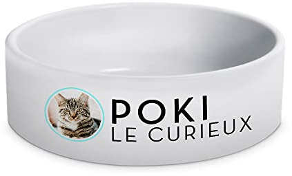 CADEAUX.COM - Gamelle Personnalisée Chien/Chat - Humour - Idée Cadeau pour Son Animal de Compagnie - Idée Cadeau Personnalisé Photo et Message - Surnom - Cadeau Noel