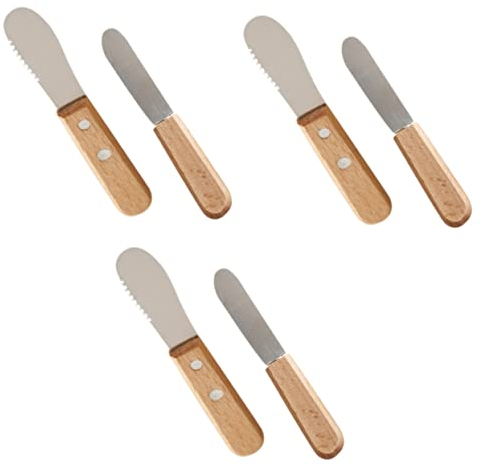 PLAFOPE 3sätze Käsemesser Aus Edelstahl Mit Holzgriffen Ergonomisches Tragbares Käsemesser Für Müheloses Schneiden Und Verbreiten Für Käse Butter Und Marmelade Klinge