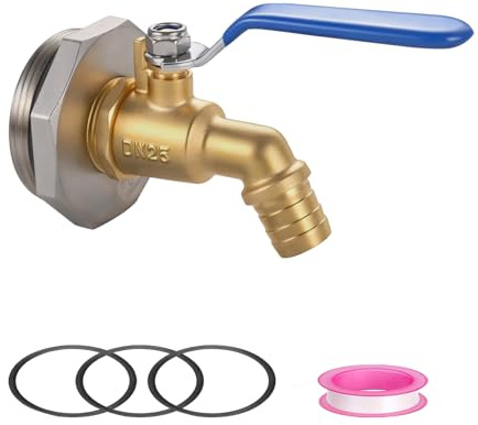 Ceaeso 2 Drum Faucet 1 inch Brass Barrel Faucet for 55 Gallon Drum, 55 Gallon Steel/Plastic Drum,rain Barrel Faucet, with EPDM Washer