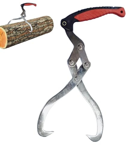 dewdat Log Tongs, 20 Inch 2 Claw Logging Skidding Tongs Non-Slip Grip, Loads Up to 110 Lbs, Steel Hand Log Grapple, Log Lifting, Handling, Dragging & Carrying Tool