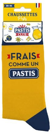 STC Chaussette Homme - Frais comme un pastis - Taille Unique 39-45