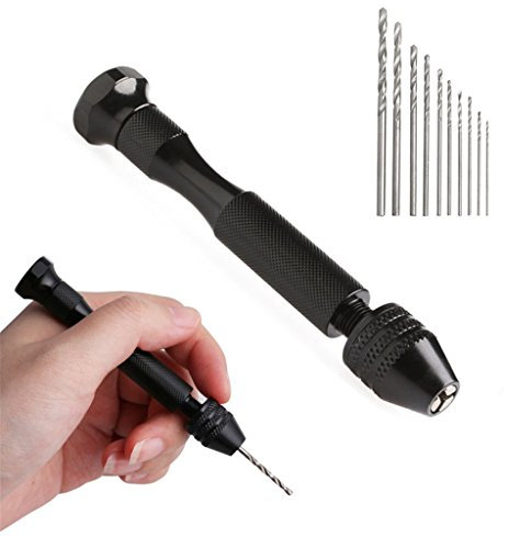Hot Aluminum Hand Drill Keyless Chuck + 10pcs Twist Drills Rotary Tools Drill Bit Set Black And Decker