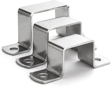 100 x 100 mm quadratische Rohrschelle, Edelstahl-Schlauchschelle, M-förmig, U-förmig, quadratisch, rechteckig, Pferderücken-Rohr, Sattelclip, Schnalle, Halsband, Ohm-Rohrkarte, 5 Stück(100x100mm)