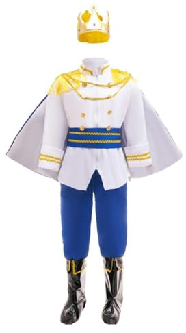 Lito Angels Costume Principe Reale per Bambino, Blu, 7-8 Anni 128