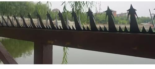 Rygcrud Pinchos Metálicos Anti-Escalada para Vallas Y Muros, 2mm De Espesor Acero Galvanizado Alambre De Púas Disuadir El Robo Alambre De Espino para Jardín Techo/Railing(Black)
