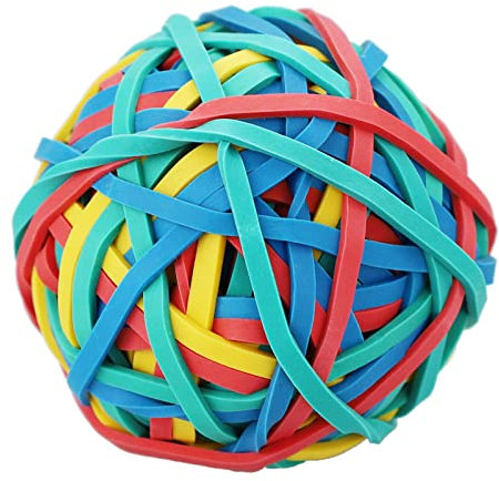 Rubber Bands Coloured,Rubber Band Ball, Elastic Band Ball Document Organizing for Office and Home