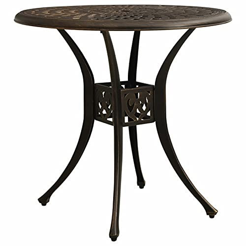 Brokky Gartentisch Terrassentisch Wetterfest Lounge Tisch Outdoor BalkonhäNgetisch Bronzen 78x78x72 cm Aluminiumguss